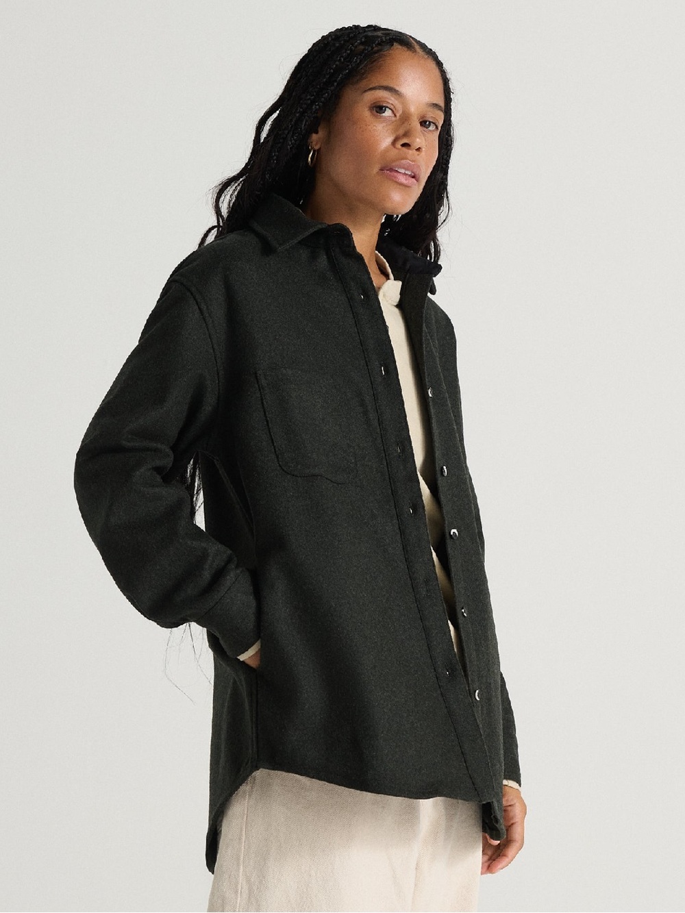 ANIAN Modern Melton - RELAXED - Olive - Medium
